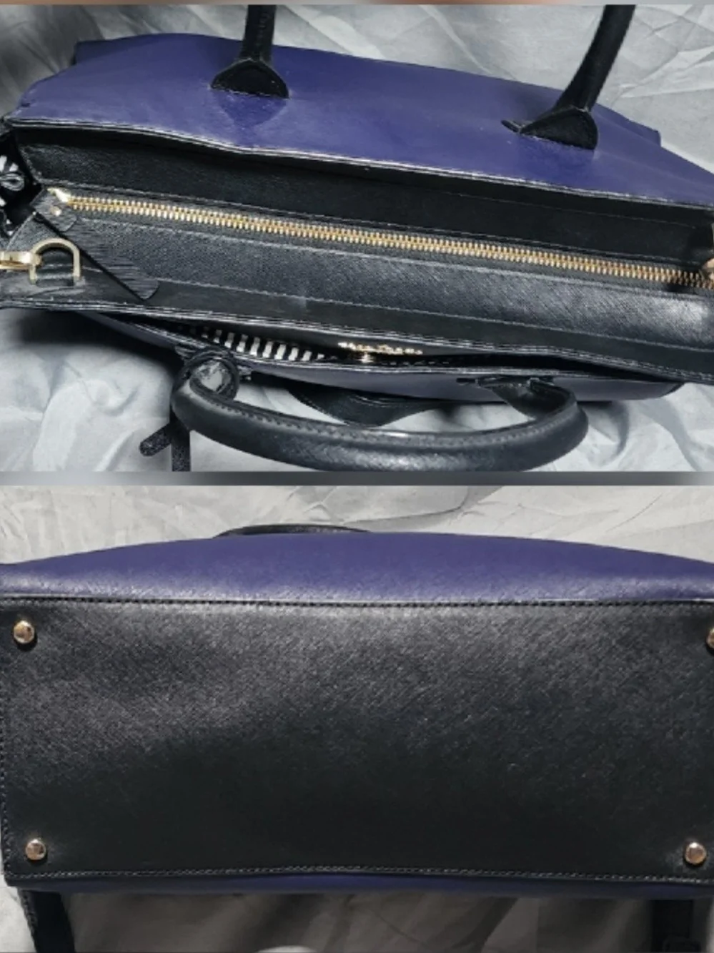 Kate Spade New York Cameron Street Candace Blue Black Satchel Purse Shoulderbag